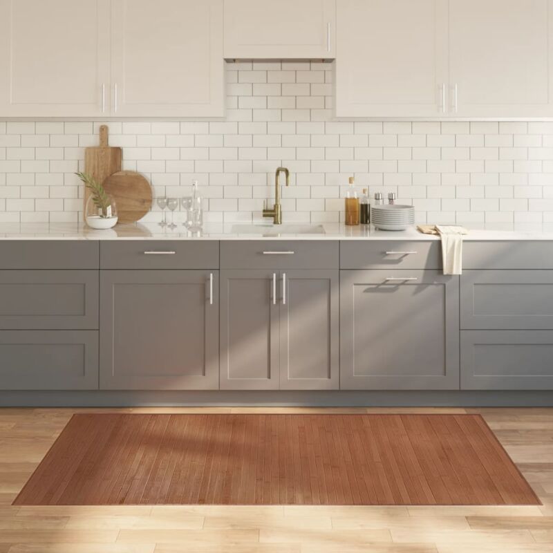 foto del prodotto tappeto rettangolare marrone 100x200 cm in bamb vidaxl