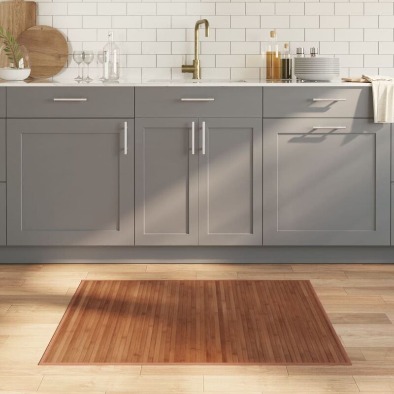 foto del prodotto tappeto rettangolare marrone 80x100 cm in bamb vidaxl