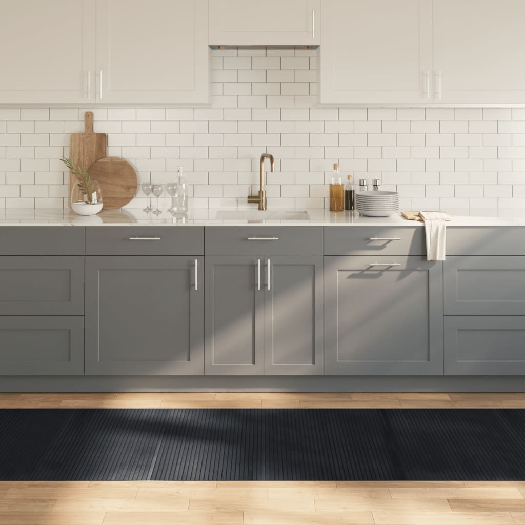 foto del prodotto tappeto rettangolare nero 80x500 cm in bamb 