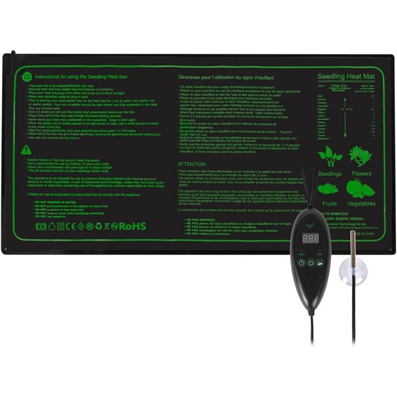 foto del prodotto tappeto riscaldante controllo della temperatura impermeabile for germinazione del seme temperatura costante del rettile 20 x 10 in 30 w
