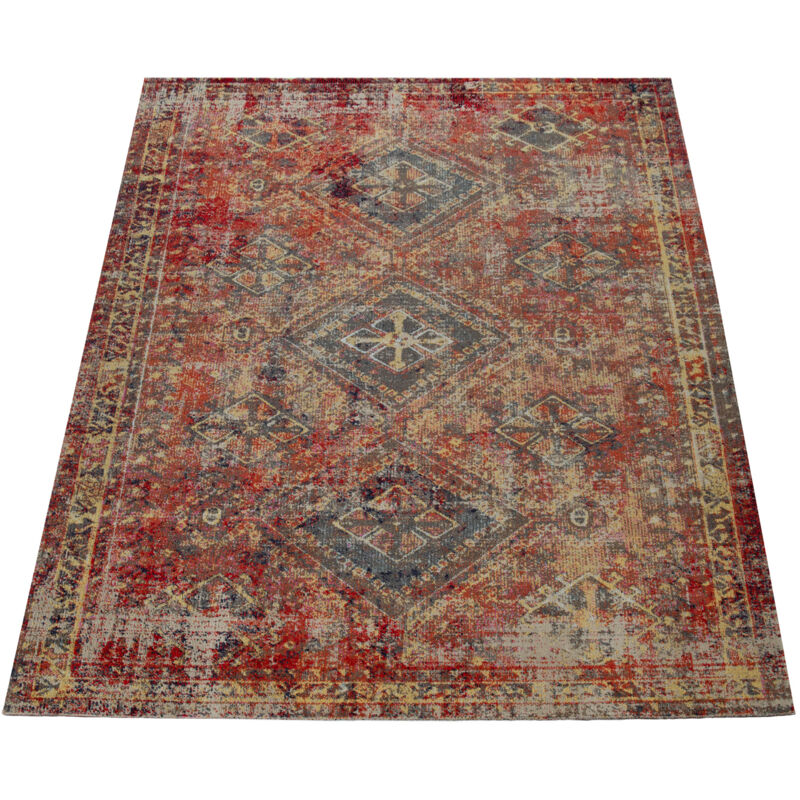 foto del prodotto tappeto rosso da esterno per il balcone e la terrazza dal design orientale, robusto e resistente alle intemperie 120x170 cm paco home