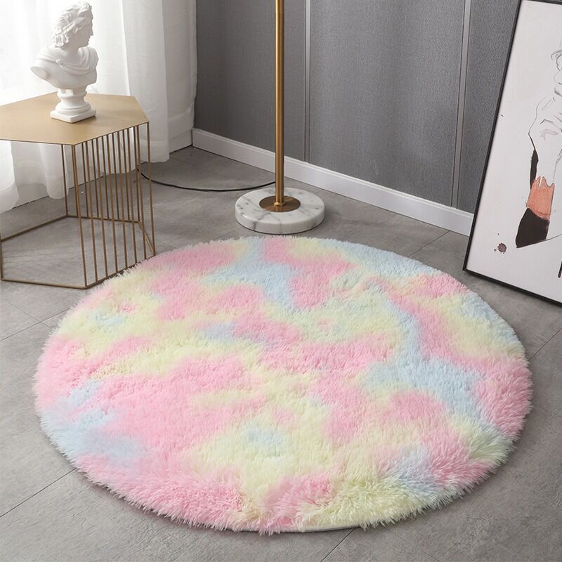 foto del prodotto tappeto rotondo dpzo shaggy, 120 cm x 120 cm, moderno, per soggiorno, camera da letto, sala da pranzo o cameretta dei bambini, comodo tappetino