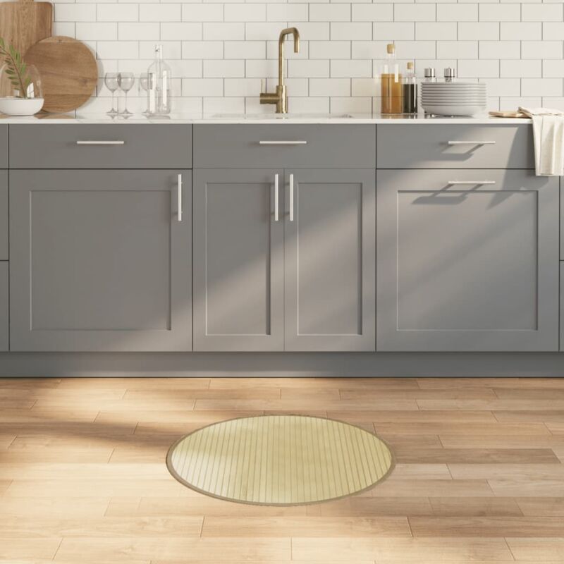 foto del prodotto tappeto rotondo naturale chiaro 60 cm in bamb vidaxl