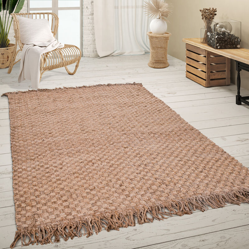 foto del prodotto tappeto salotto fibra naturale iuta fatto a mano motivo astratto moderno 160x230 cm, natura 3 paco home