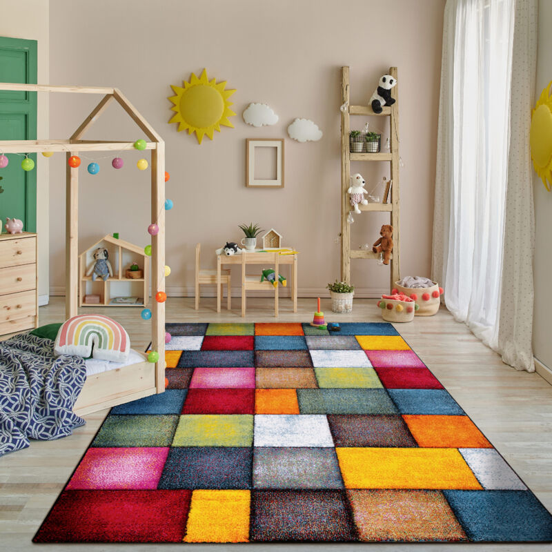 foto del prodotto tappeto salotto moderno pelo corto moderno motivo geometrico 3d 160x230 cm, multicolore paco home