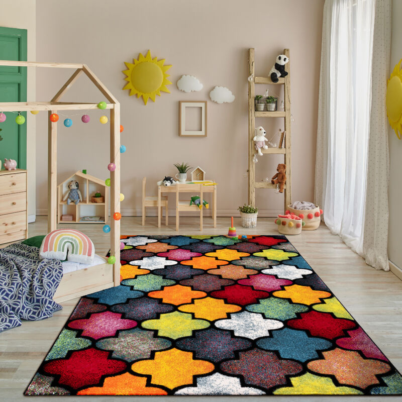 foto del prodotto tappeto salotto moderno pelo corto moderno motivo geometrico 3d 240x330 cm, multicolore 4 paco home