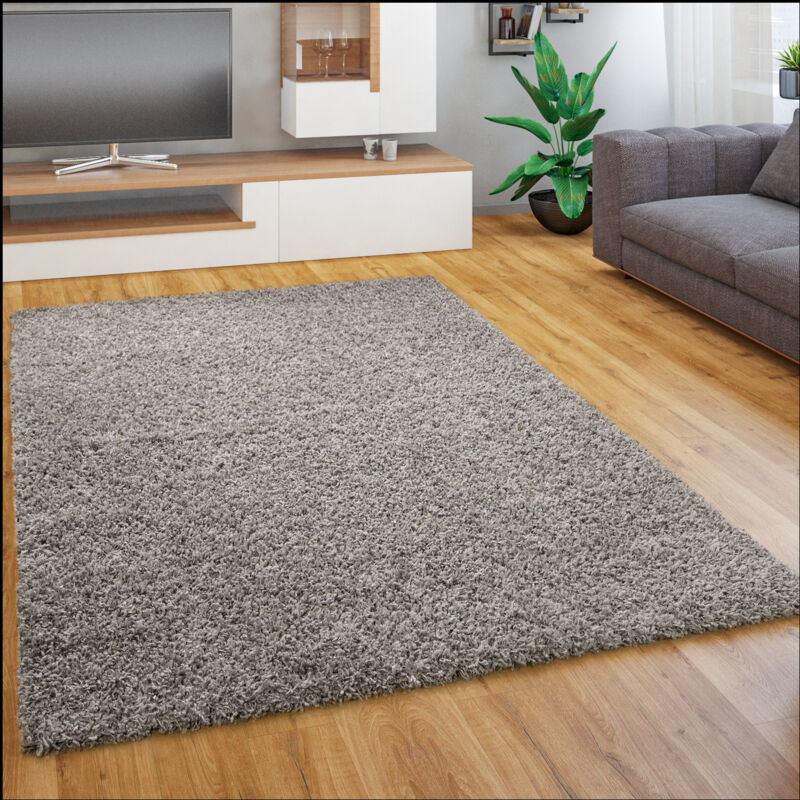 foto del prodotto tappeto salotto moderno soggiorno pelo lungo peloso monocolore moderno morbido 190x280 cm, grigio - paco home