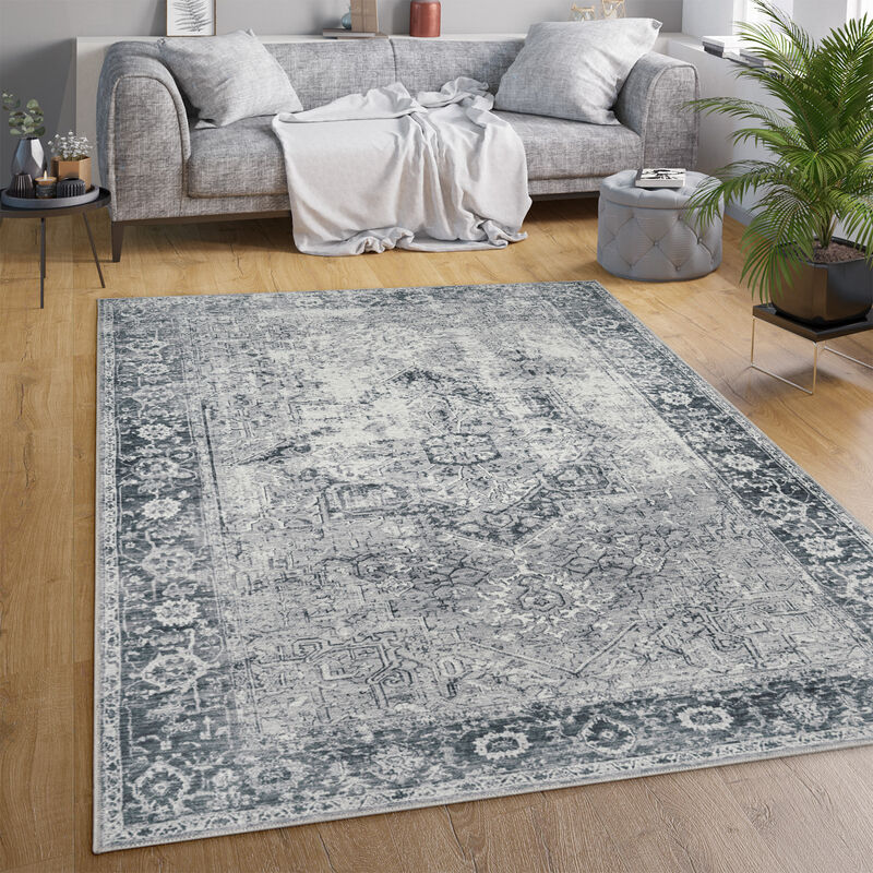 foto del prodotto tappeto salotto moderno soggiorno tessuto liscio moderno persiano motivo lavabile 240x340 cm, grigio 2 paco home