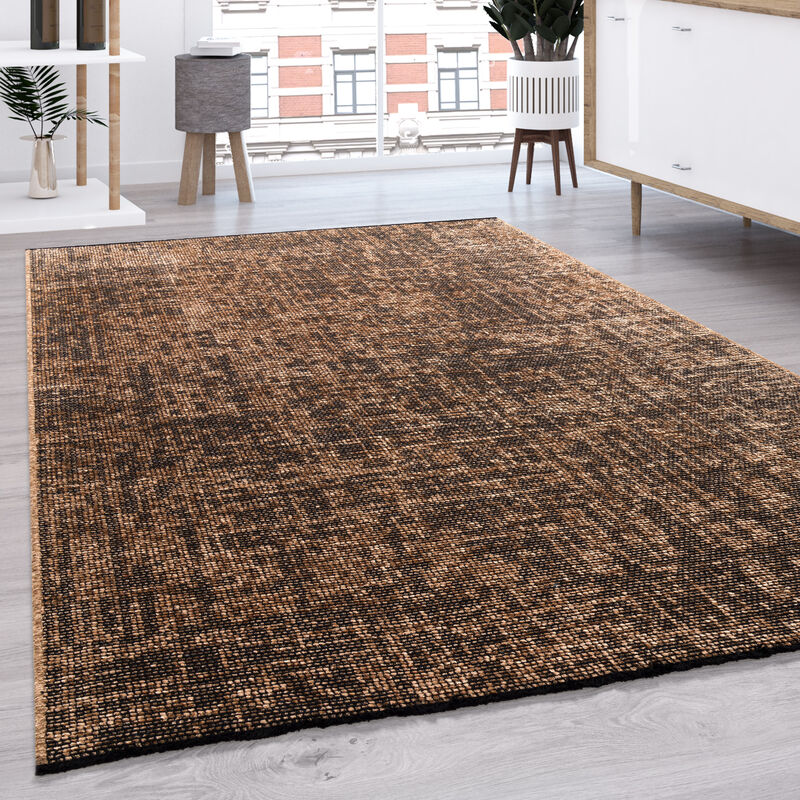 foto del prodotto tappeto salotto moderno tessuto liscio moderno monocolore pastello con frange beige, 120x160 cm paco home