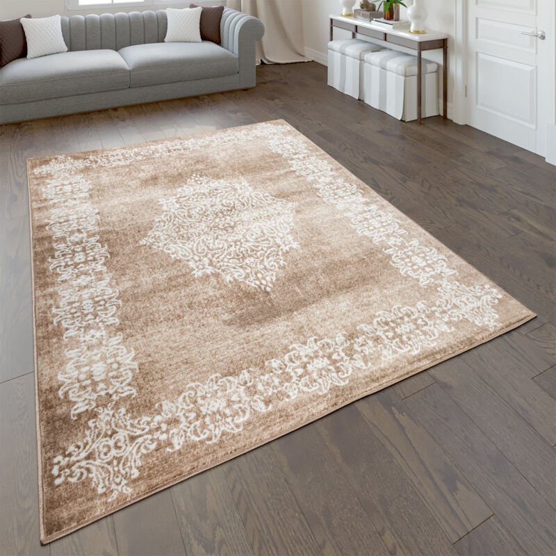 foto del prodotto tappeto salotto pelo corto con motivo orientale moderno, beige e marrone 120x170 cm paco home