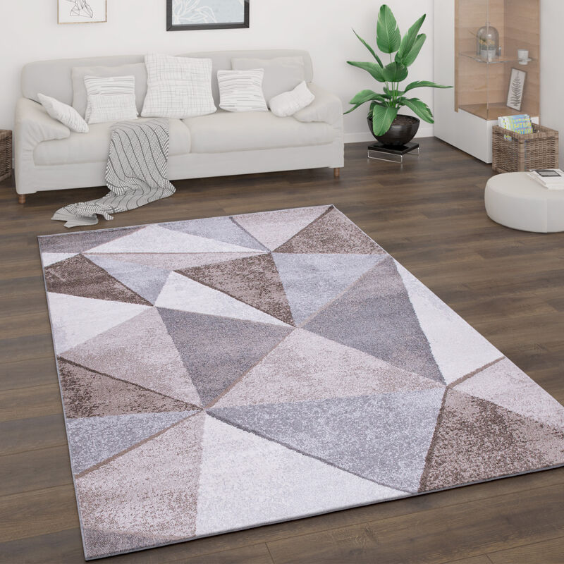 foto del prodotto tappeto salotto pelo corto vintage astratto moderno geometrico motivo diamante 160x220 cm, beige paco home
