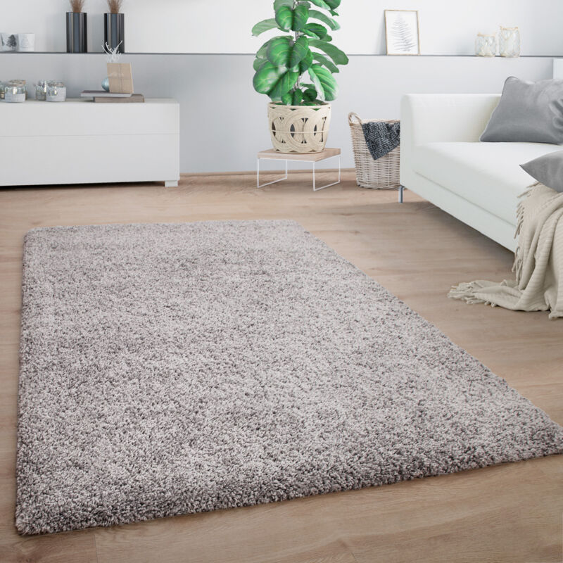 foto del prodotto tappeto salotto pelo lungo shaggy monocolore soffice morbido moderno grigio 120x160 cm paco home
