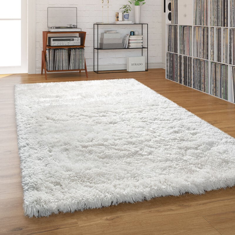 foto del prodotto tappeto salotto pelo lungo shaggy pastello monocolore morbido soffice 120x170 cm, crema paco home