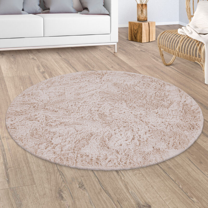 foto del prodotto tappeto salotto pelo lungo shaggy pelliccia finta morbido crema beige 200x290 cm paco home