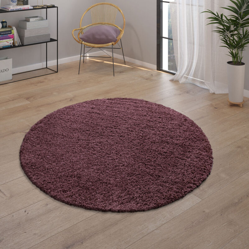 foto del prodotto tappeto salotto pelo lungo shaggy pelo lungo moderno monocolore viola lilla 140x200 cm paco home