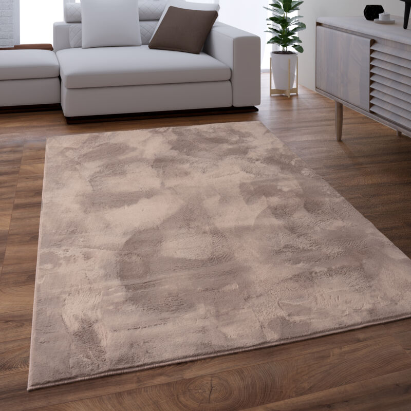 foto del prodotto tappeto salotto soggiorno pelo lungo lavabile in lavatrice morbido peloso beige taupe 100x200 cm paco home