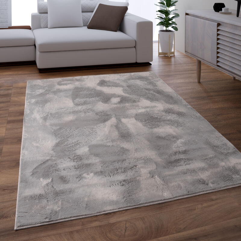 foto del prodotto tappeto salotto soggiorno pelo lungo lavabile in lavatrice morbido peloso grigio 160x230 cm paco home