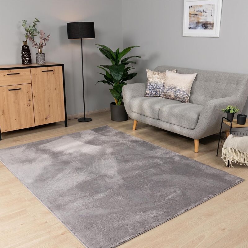 foto del prodotto tappeto salotto, tappeti antiscivolo per camera da letto ufficio corridoio grigio chiaro 80x160cm