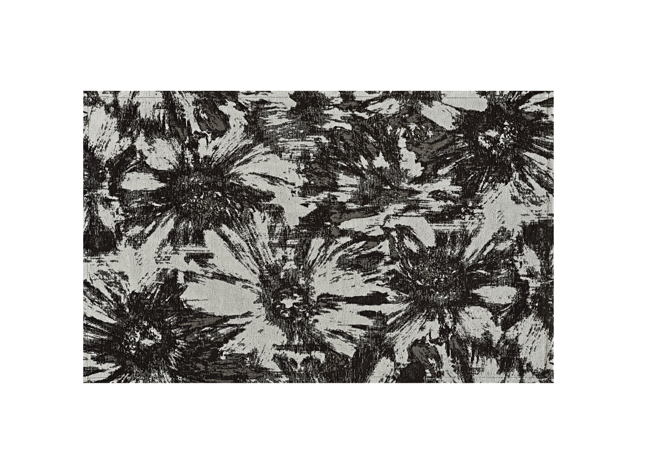 foto del prodotto tappeto salotto velour antiscivolo dis fior di loto colore nero suardi 85x150 nero