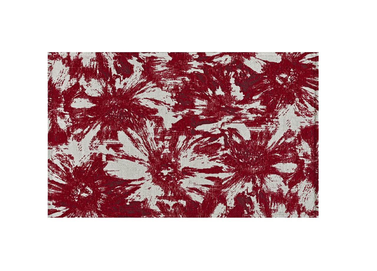 foto del prodotto tappeto salotto velour antiscivolo dis fior di loto colore rosso suardi 65x110 2tappeti rosso