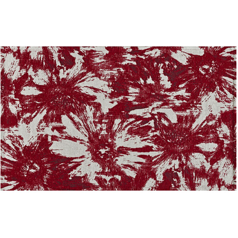 foto del prodotto tappeto salotto velour antiscivolo dis fior di loto colore rosso suardi, misura65x110 2tappeti colorerosso