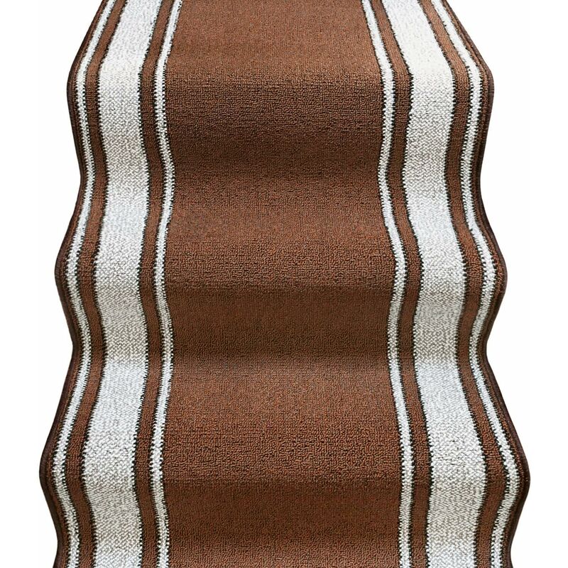 foto del prodotto tappeto scala passatoia ingresso corsia rivestimento scale antiscivolo stile classico marrone 67x200 cm