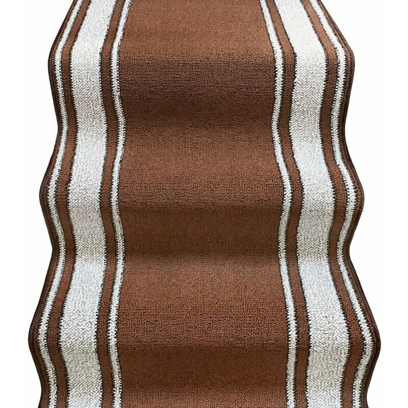 foto del prodotto tappeto scala passatoia ingresso corsia rivestimento scale antiscivolo stile classico marrone 67x40 cm
