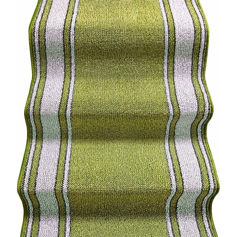 foto del prodotto tappeto scala passatoia ingresso corsia rivestimento scale antiscivolo stile classico verde 67x200 cm