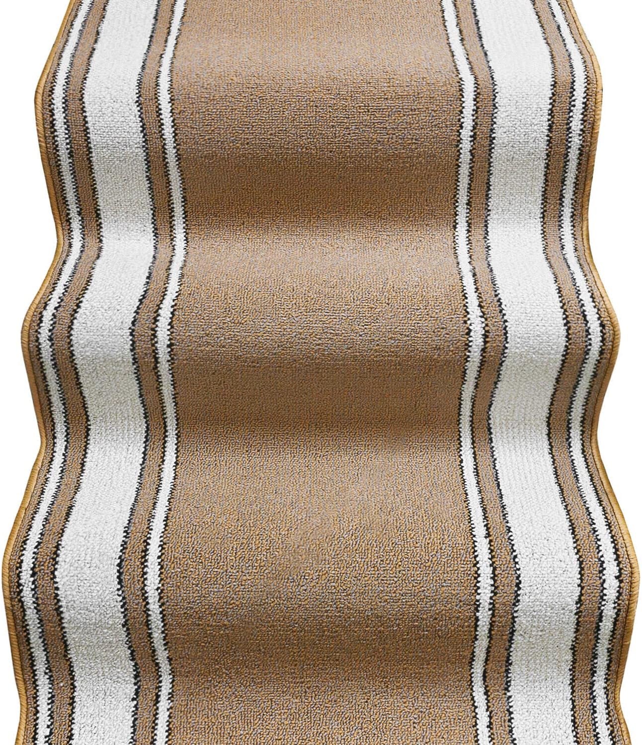 foto del prodotto tappeto scala passatoia ingresso corsia scale antiscivolo stile classico beige 67x200 cm