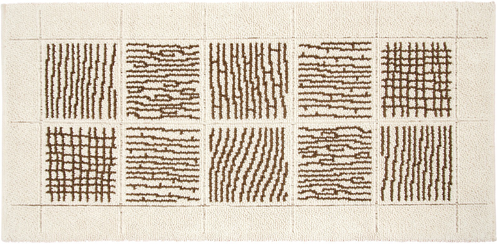 foto del prodotto tappeto scendiletto camera bagno 65x140 cm shaggy puro cotone assorbente antiscivolo beige
