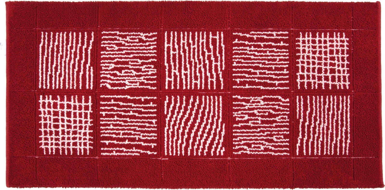 foto del prodotto tappeto scendiletto camera bagno 65x140 cm shaggy puro cotone assorbente antiscivolo bordeaux