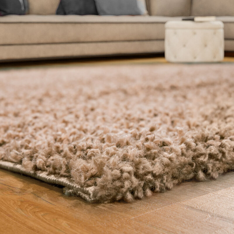 foto del prodotto tappeto shaggy a pelo alto a pelo lungo tappeto a tinta unita in beige 70x250 cm paco home