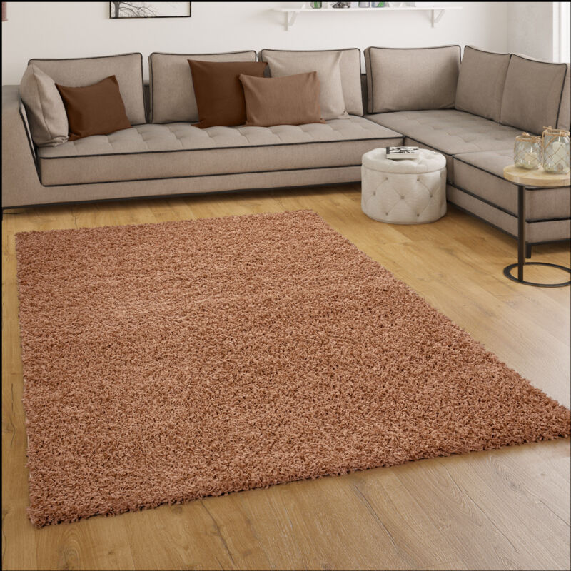 foto del prodotto tappeto shaggy / a pelo alto / a pelo lungo / tappeto a tinta unita in terracotta 70x250 cm - paco home