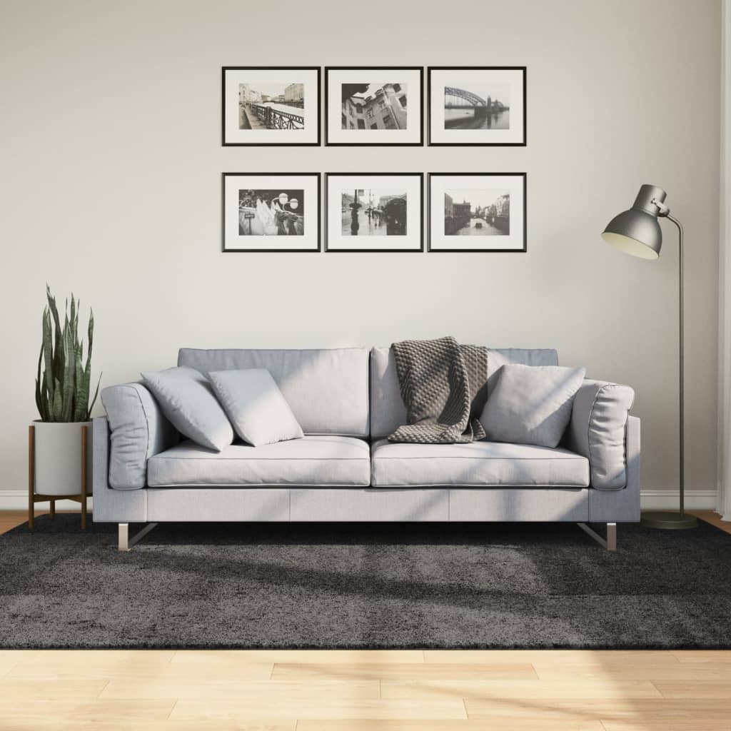 foto del prodotto tappeto shaggy a pelo lungo moderno antracite 160x230 cmcod mxl 113564