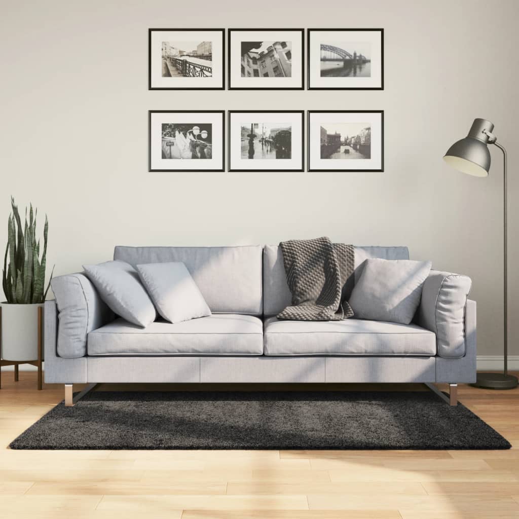 foto del prodotto tappeto shaggy a pelo lungo moderno antracite 80x150 cmcod mxl 114607