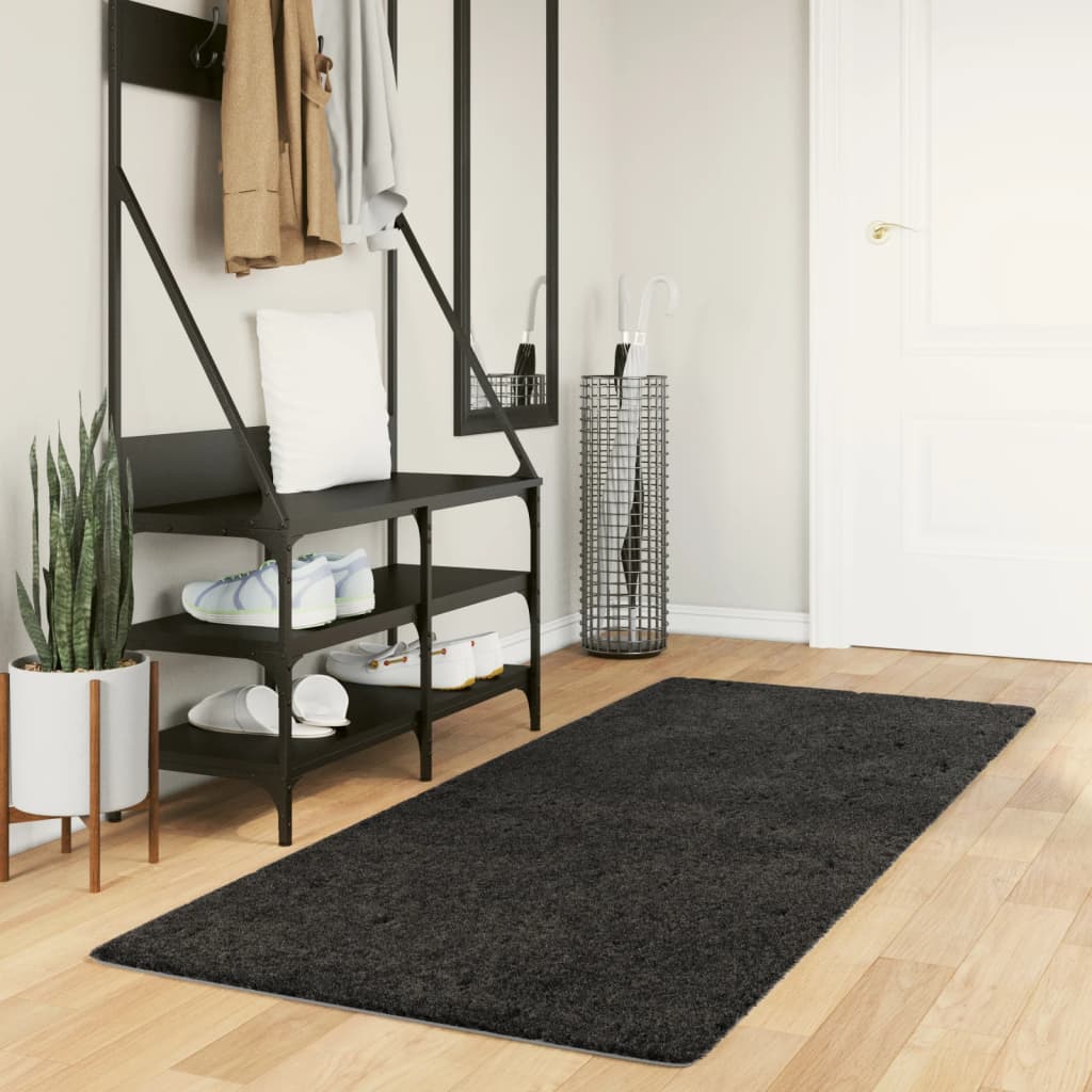 foto del prodotto tappeto shaggy a pelo lungo moderno antracite 80x200 cmcod mxl 89564