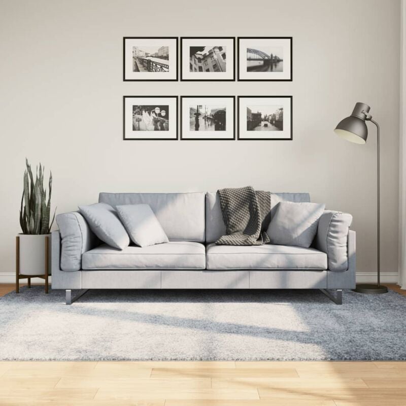 foto del prodotto tappeto shaggy a pelo lungo moderno blu 160x230 cm