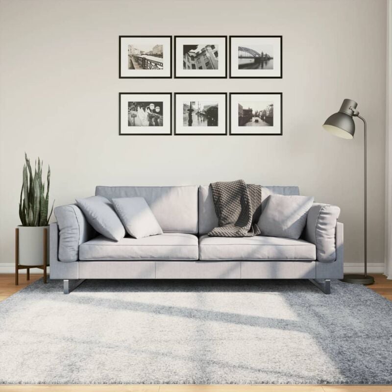 foto del prodotto tappeto shaggy a pelo lungo moderno blu 200x200 cmcod mxl 90640