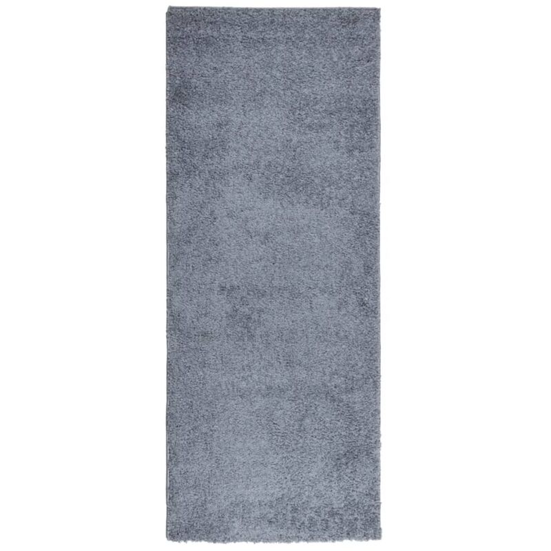 foto del prodotto tappeto shaggy a pelo lungo moderno blu 80x200 cm