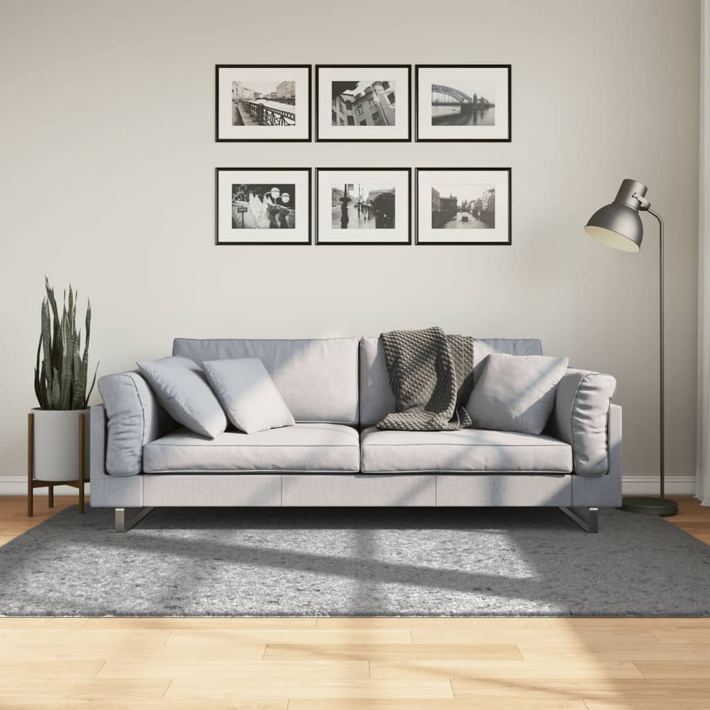 foto del prodotto tappeto shaggy a pelo lungo moderno grigio 140x200 cmcod mxl 113563