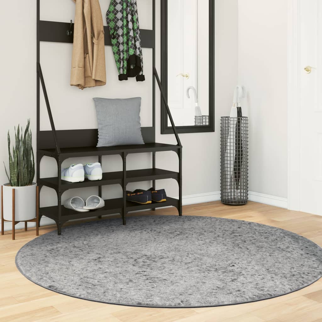 foto del prodotto tappeto shaggy a pelo lungo moderno grigio 160 cmcod mxl 87438
