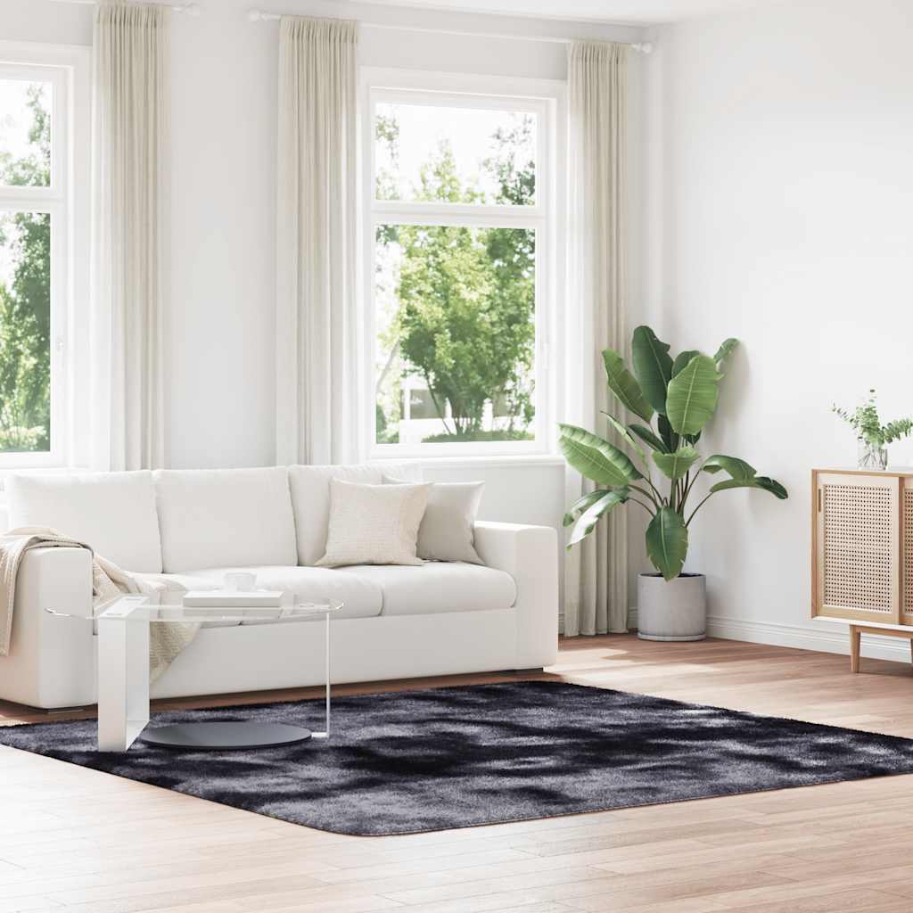 foto del prodotto tappeto shaggy a pelo lungo navarra grigio scuro 240x240 cm