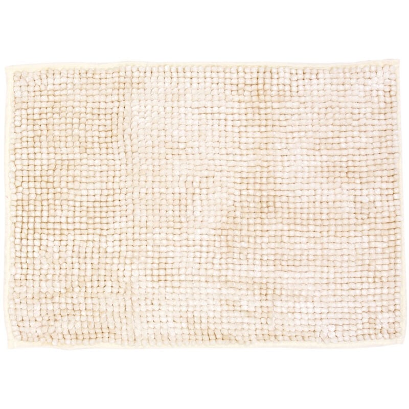 foto del prodotto tappeto shaggy bagno e cucina retro antiscivolo in microfibra mod. perla crema, misura40x60colorecrema