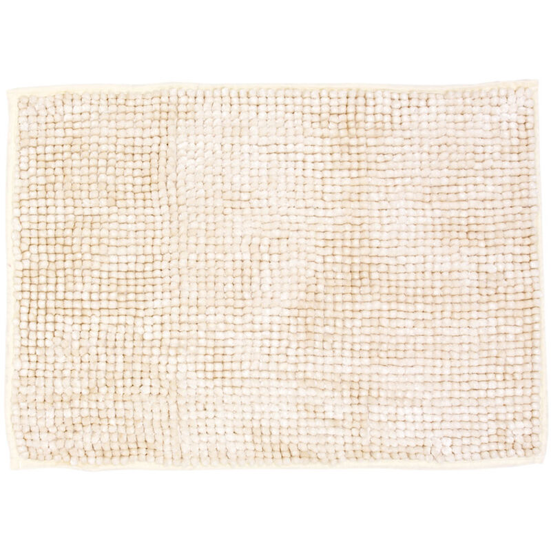 foto del prodotto tappeto shaggy bagno e cucina retro antiscivolo in microfibra mod. perla crema, misura60x120colorecrema