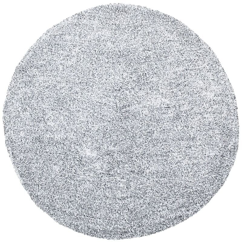 foto del prodotto tappeto shaggy bianco nero tondo 140 cm demre