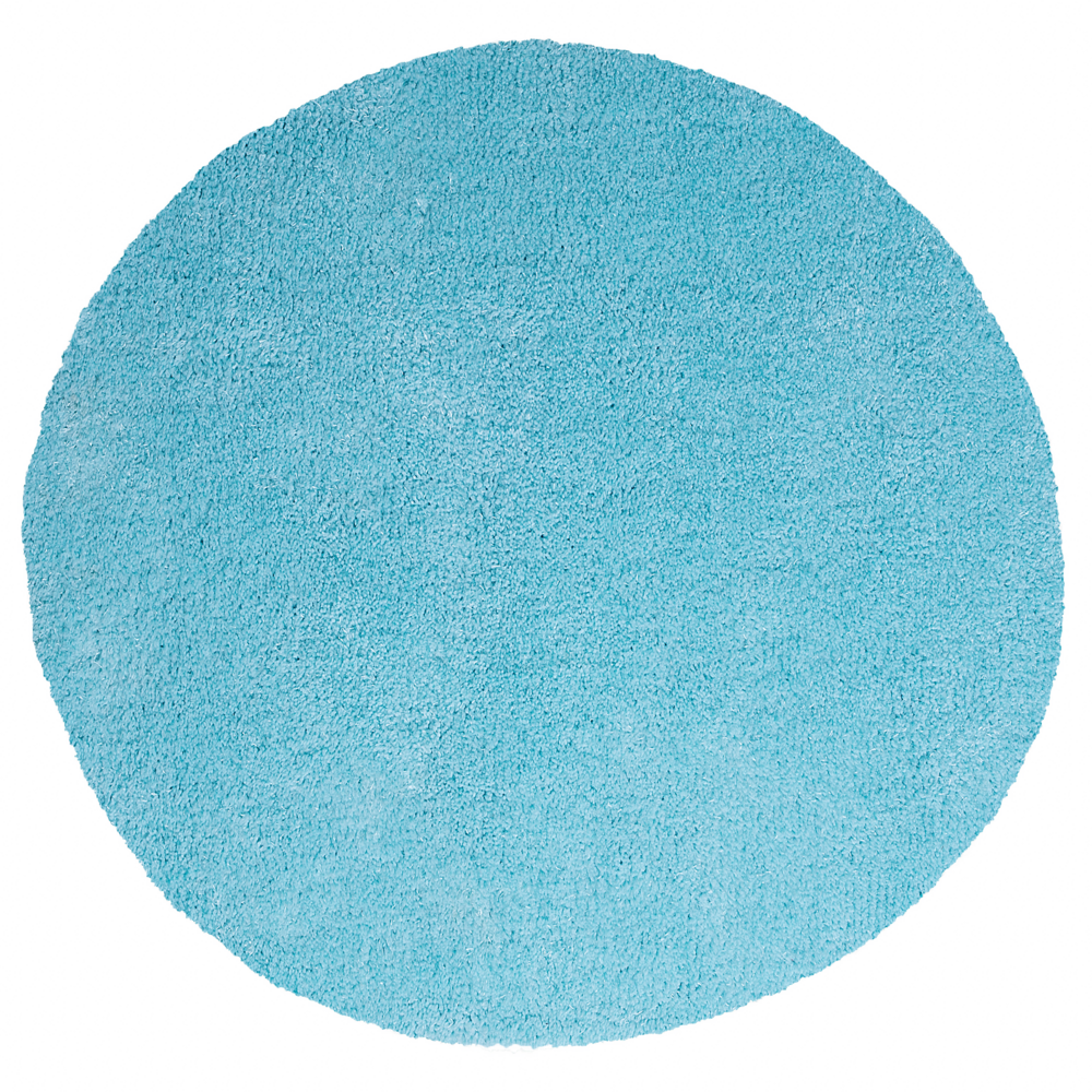 foto del prodotto tappeto shaggy blu 140 cm moderno tappeto rotondo turchese a pelo lungo