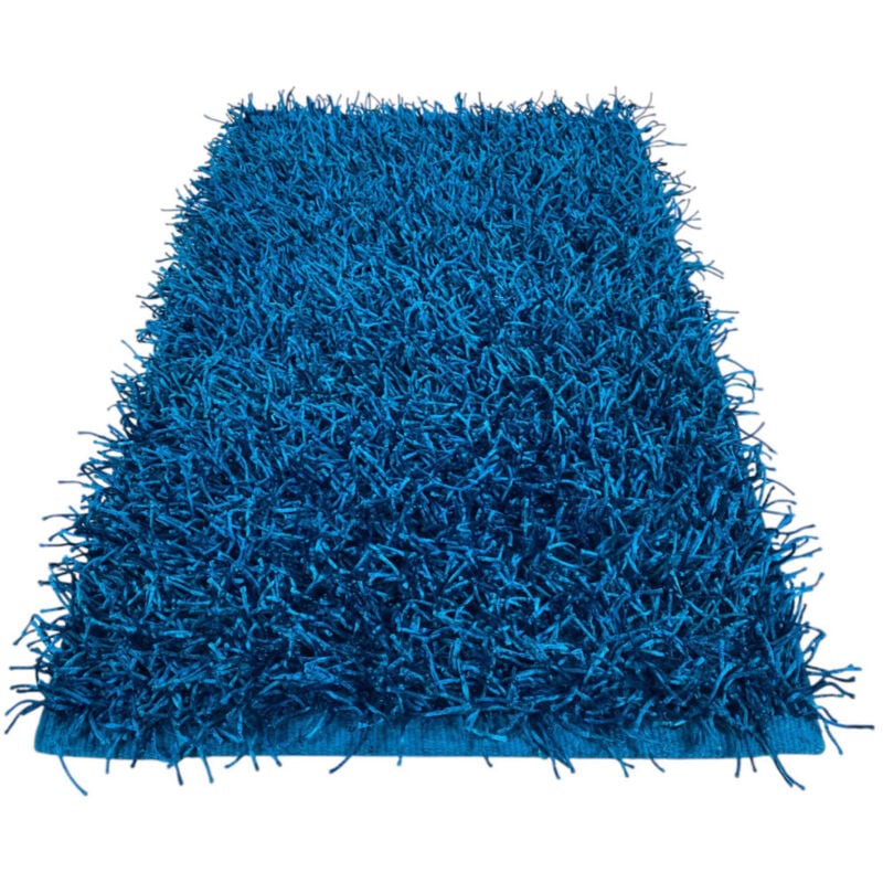 foto del prodotto tappeto shaggy blu turchese moderno tutte le misure cm. 50x80