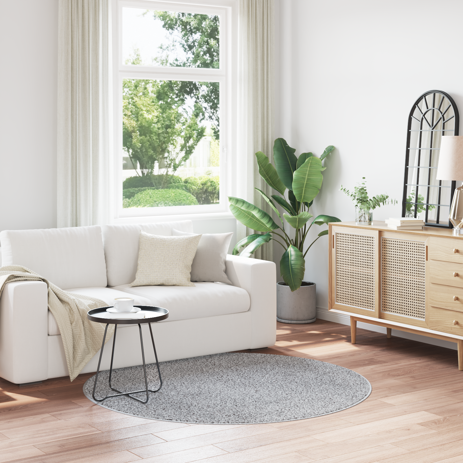 foto del prodotto tappeto shaggy con fondo in lattice grigio 160 cm