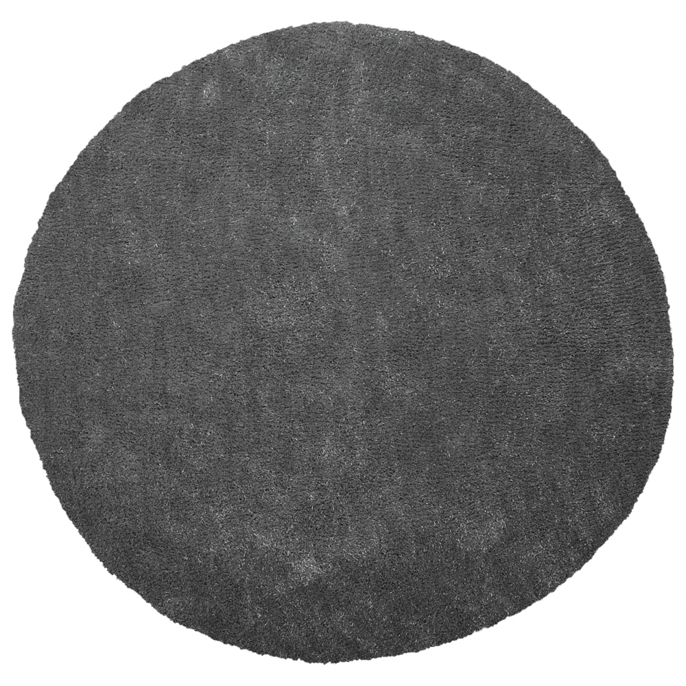 foto del prodotto tappeto shaggy grigio scuro 140 cm moderno tappeto rotondo trapuntato a pelo lungo