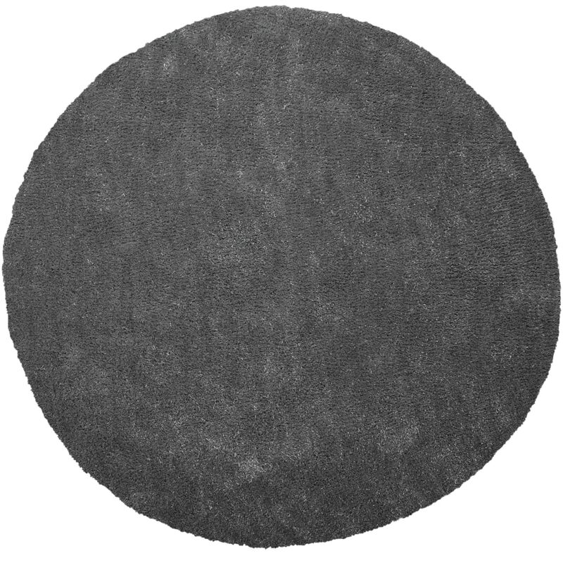 foto del prodotto tappeto shaggy grigio scuro tondo 140 cm demre